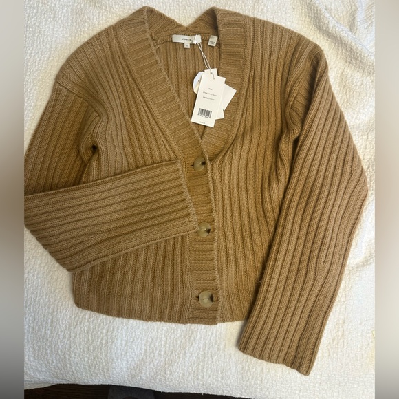 ✨ Vince Wool-Cashmere Ribbed Cardigan ✨
Size: S
Color: Camel - Picture 4 of 12
